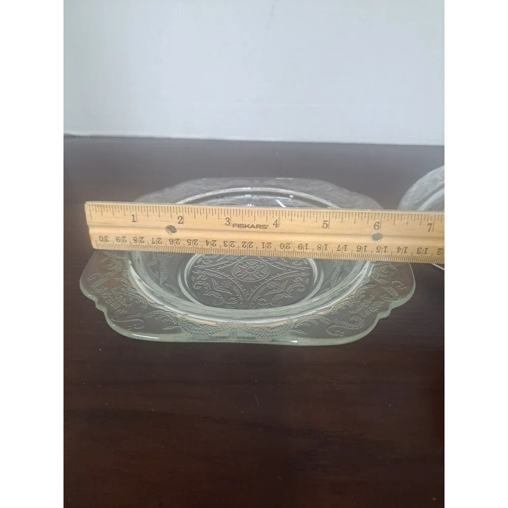 Vintage Federal Madrid Glass Butter/Cheese Dish With Etched Design